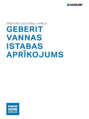 GEBERIT VANNAS ISTABAS APRĪKOJUMS GEBERIT VANNAS ISTABAS APRĪKOJUMS